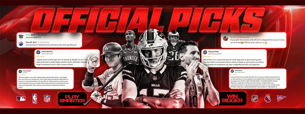 Official Picks Premium promotional cover image for the sports betting picks Discord